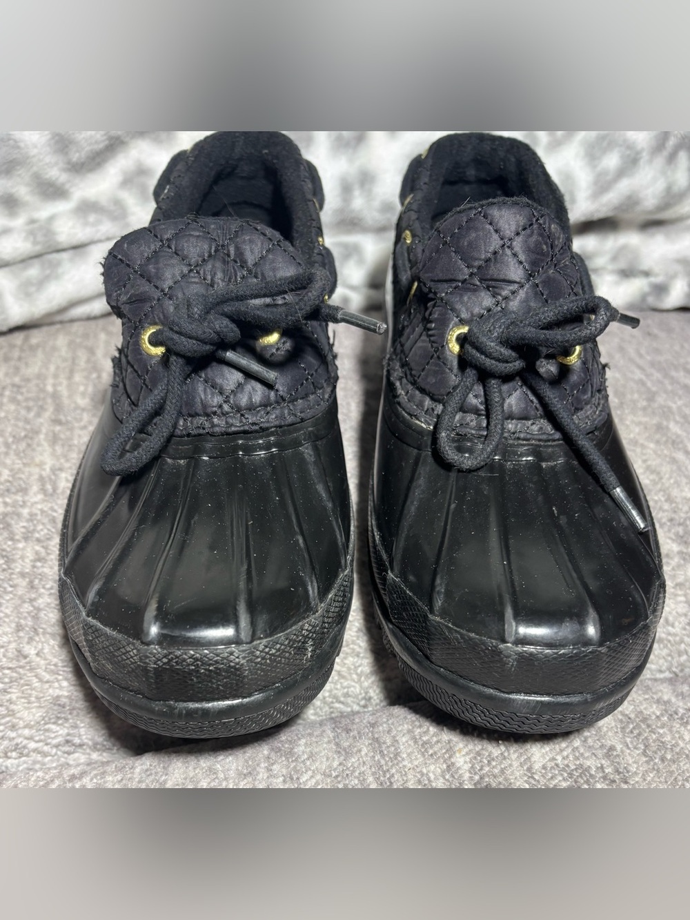 Sperry Women's Black Quilted Duck-Style Boots - Top Sider, Size 8